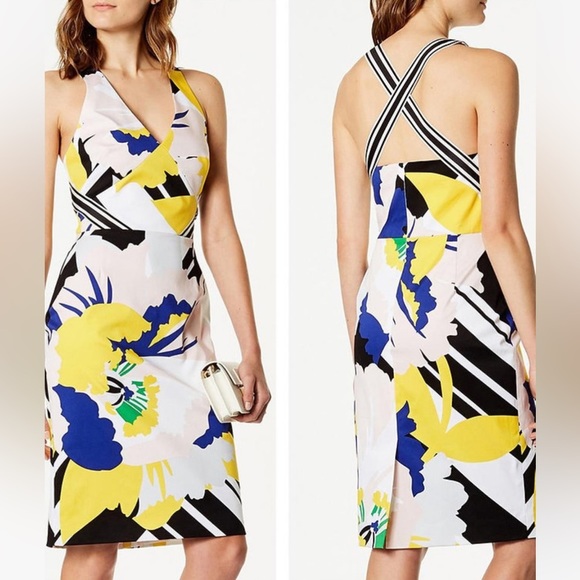 *NEW* Karen Millen Cotton Floral Pencil Dress - Picture 2 of 11